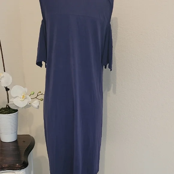 1. State Blue Flutter Sleeve Cold Shoulder Midi Dress - Picture 5 of 5